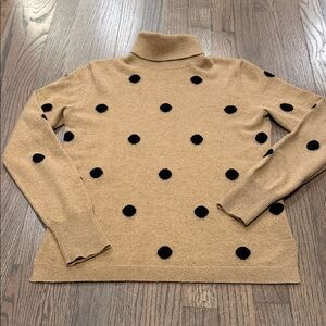 J Crew Polka Dot Cashmere Turtleneck Sweater